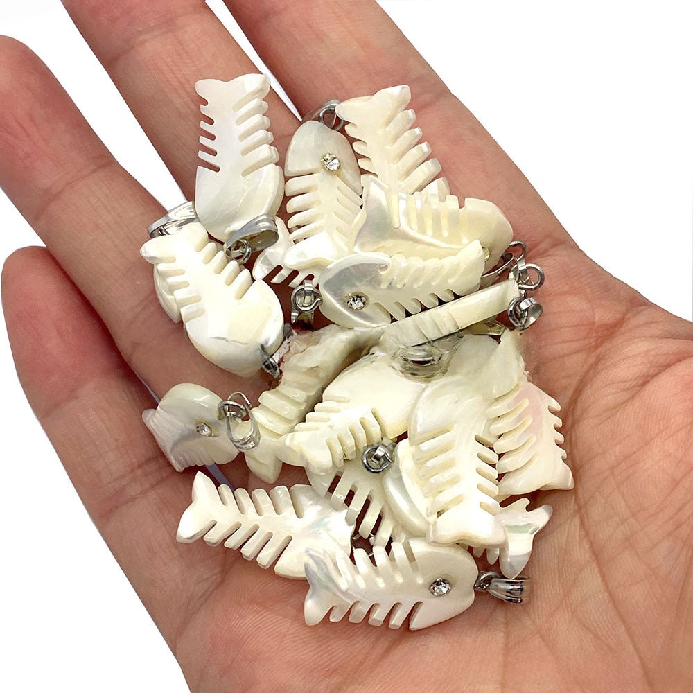 Natural Shell Pendant In Marine Style, Polished For Jewelry Making