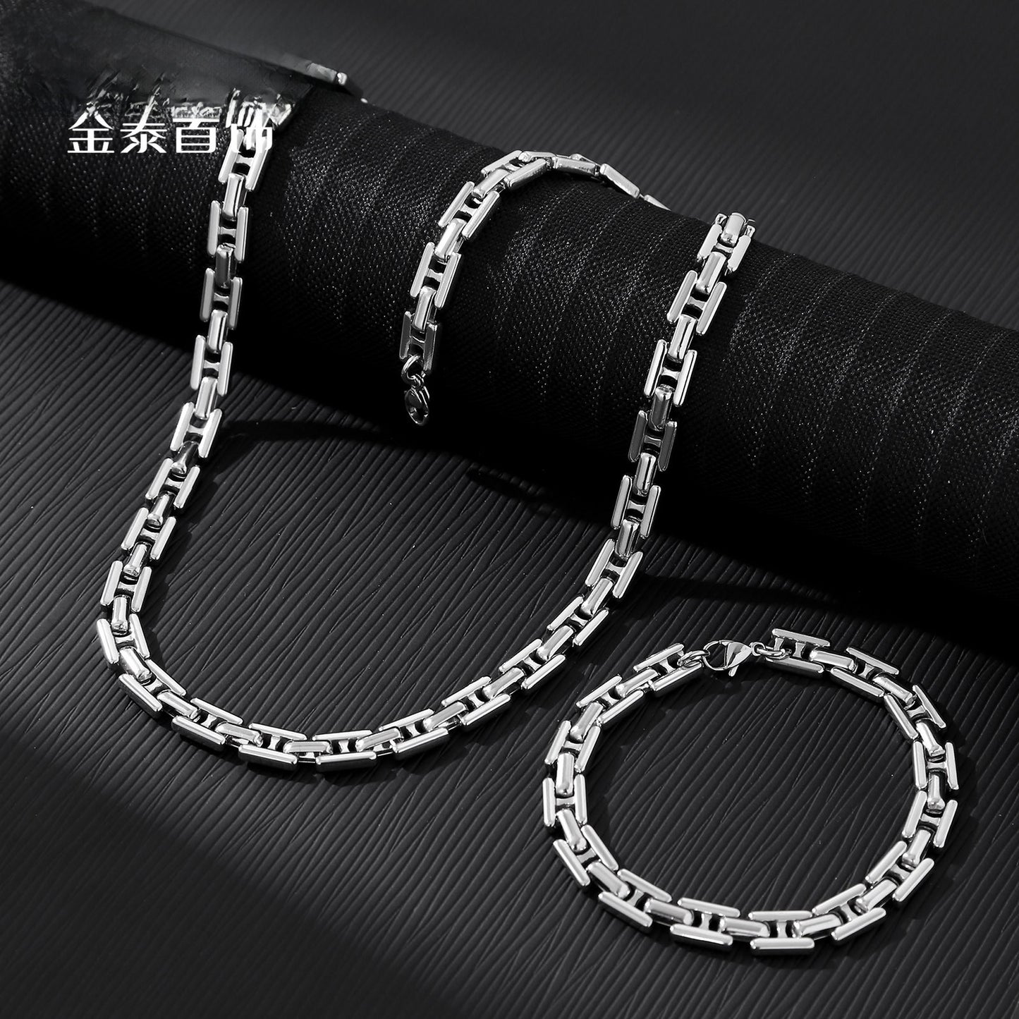 U Shape Necklace In Steel Color Featuring 304 Stainless Steel Pendant With Titanium Steel Chain And Electroplated Finish, Unisex