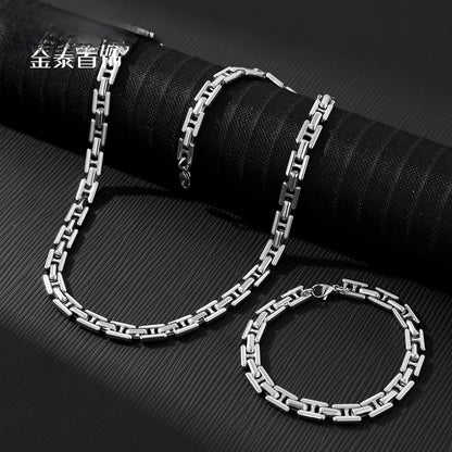 U Shape Necklace In Steel Color Featuring 304 Stainless Steel Pendant With Titanium Steel Chain And Electroplated Finish, Unisex