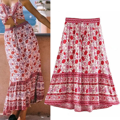 Streetwear Printing Skirt In Artificial Cotton For Spring Featuring Embroidery Craftsmanship