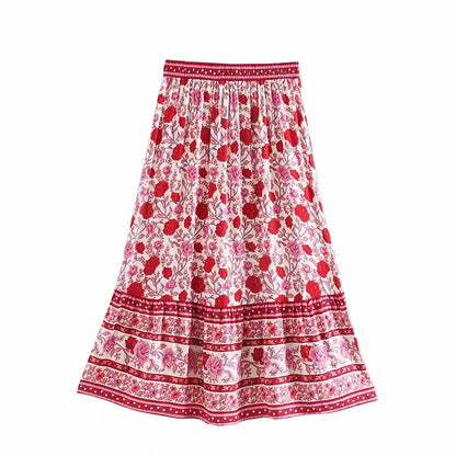 Streetwear Printing Skirt In Artificial Cotton For Spring Featuring Embroidery Craftsmanship