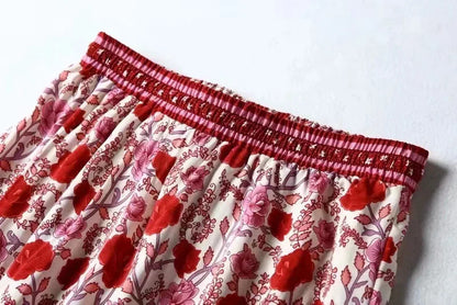 Streetwear Printing Skirt In Artificial Cotton For Spring Featuring Embroidery Craftsmanship
