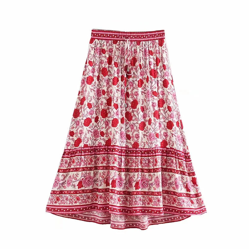 Streetwear Printing Skirt In Artificial Cotton For Spring Featuring Embroidery Craftsmanship