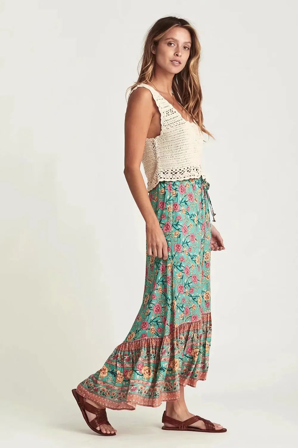 Streetwear Printing Skirt In Artificial Cotton For Spring Featuring Embroidery Craftsmanship