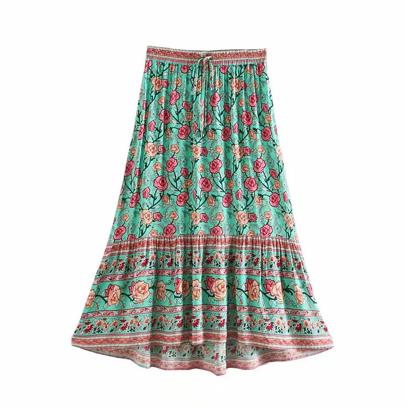 Streetwear Printing Skirt In Artificial Cotton For Spring Featuring Embroidery Craftsmanship