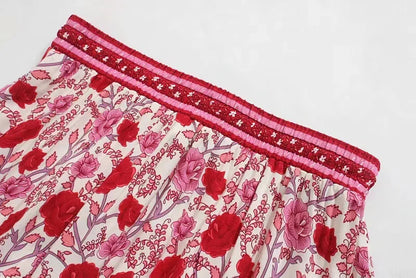 Streetwear Printing Skirt In Artificial Cotton For Spring Featuring Embroidery Craftsmanship