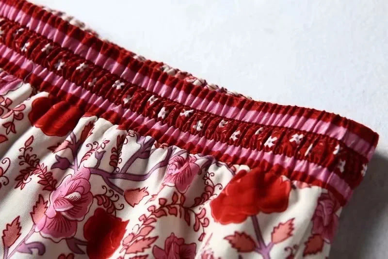Streetwear Printing Skirt In Artificial Cotton For Spring Featuring Embroidery Craftsmanship