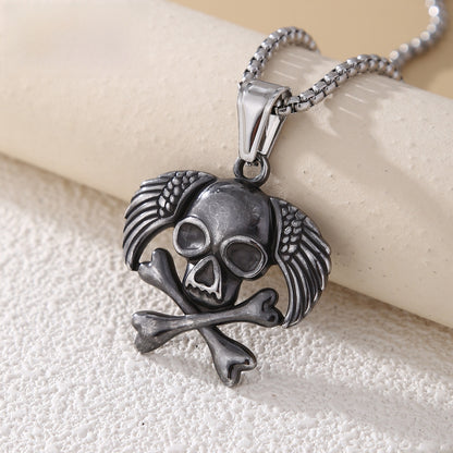 Animal Pendant In 304 Stainless Steel With Electroplated Gold Plating, Featuring Artificial Pearl Chain, Designed For Men, Steel Color