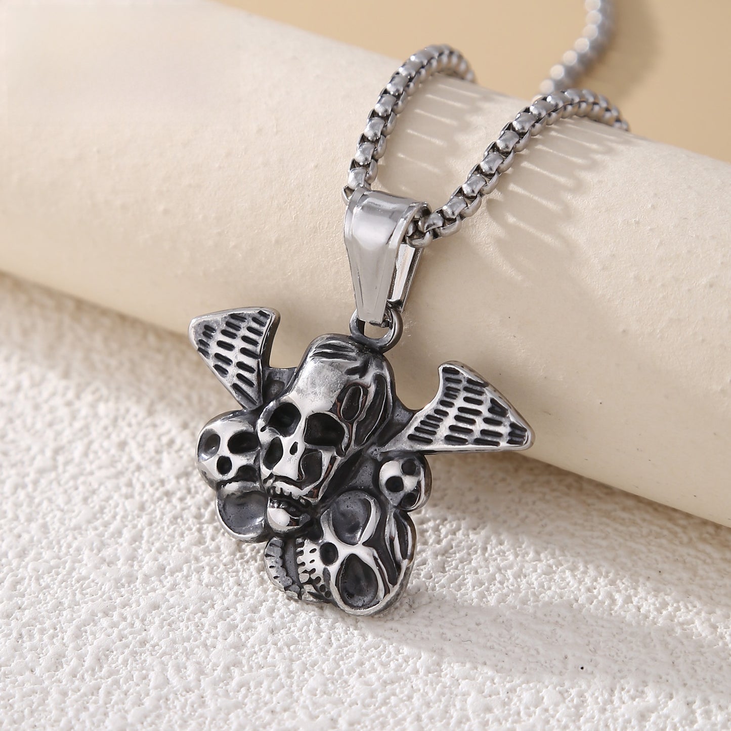 Men's Polished 304 Stainless Steel Eye Pendant In Steel Color