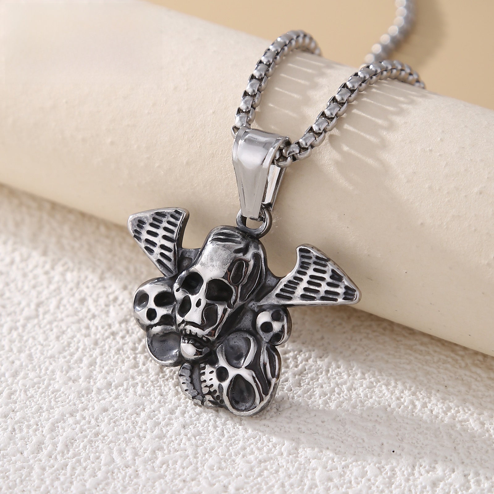 Men's Polished 304 Stainless Steel Eye Pendant In Steel Color