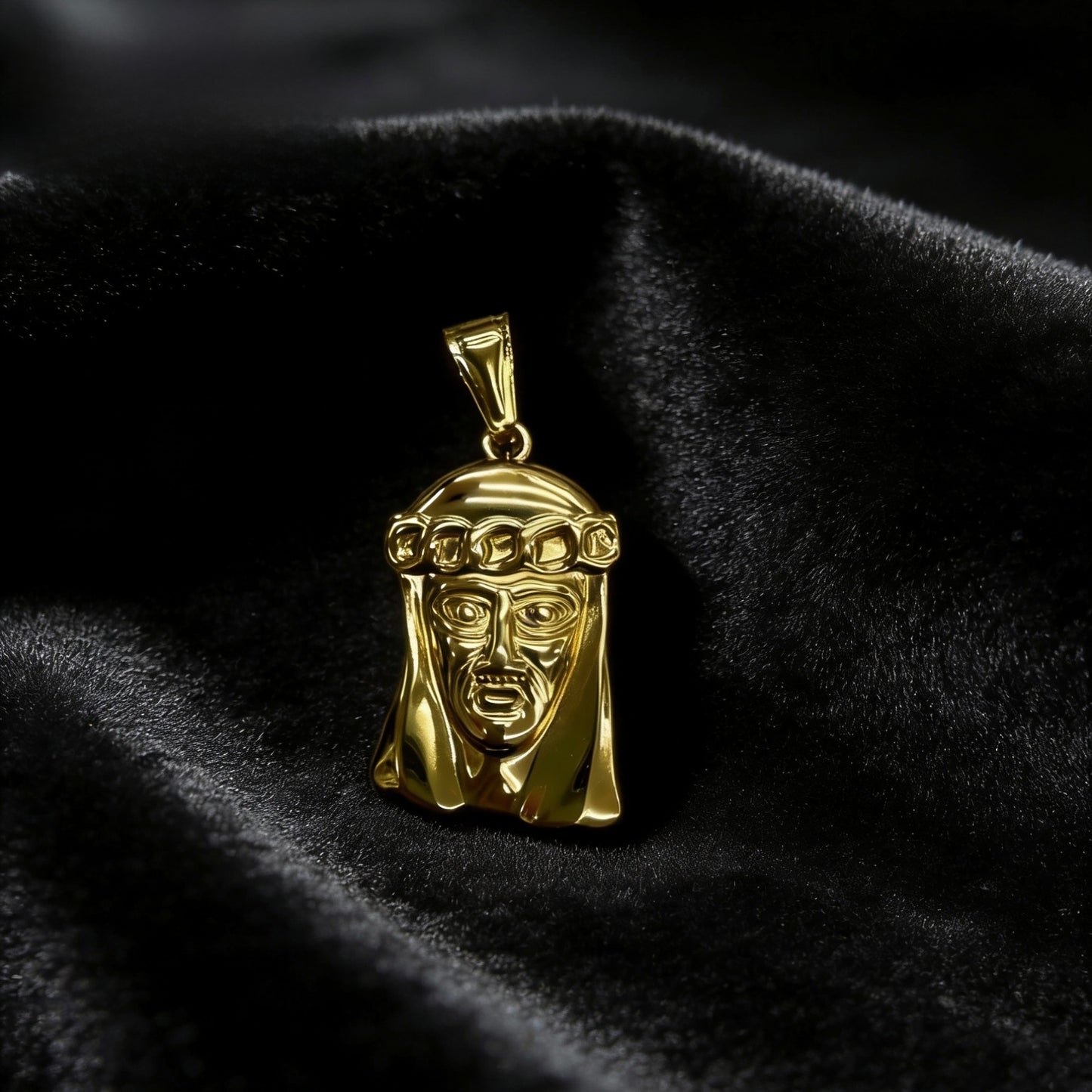 Men's Ethnic Style Quadrilateral Pendant Featuring Titanium Steel With PVD Coated Gold Plating And Artificial Pearl Inlay