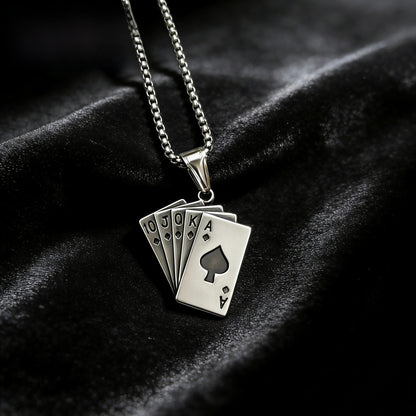 Vintage Style Men's Quadrilateral Pendant In Steel Color, Made Of Titanium Steel With PVD Coated Gold Plating Process