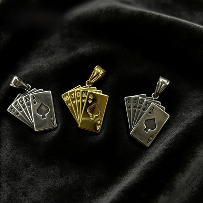 Vintage Style Men's Quadrilateral Pendant In Steel Color, Made Of Titanium Steel With PVD Coated Gold Plating Process