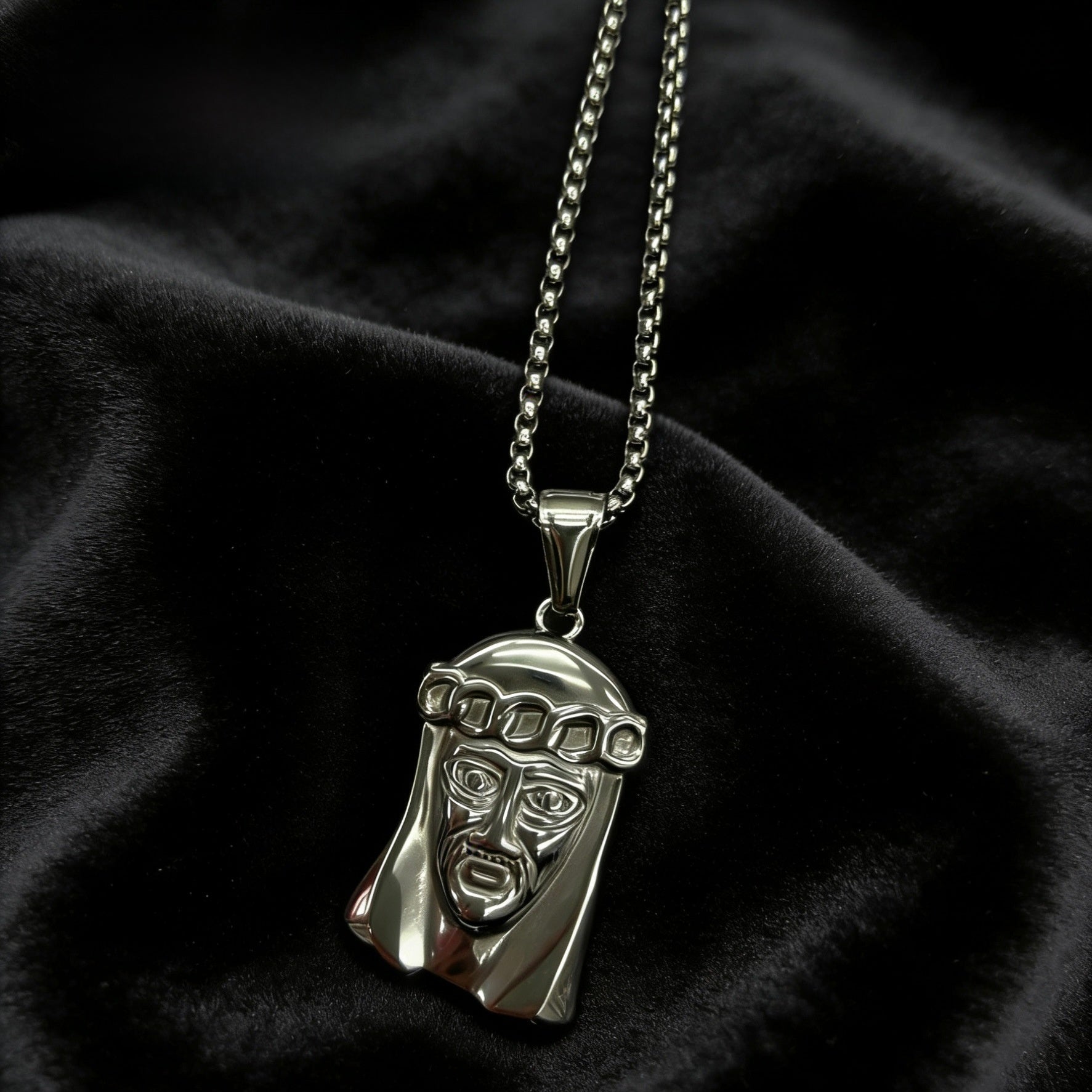 Men's Ethnic Style Quadrilateral Pendant Featuring Titanium Steel With PVD Coated Gold Plating And Artificial Pearl Inlay