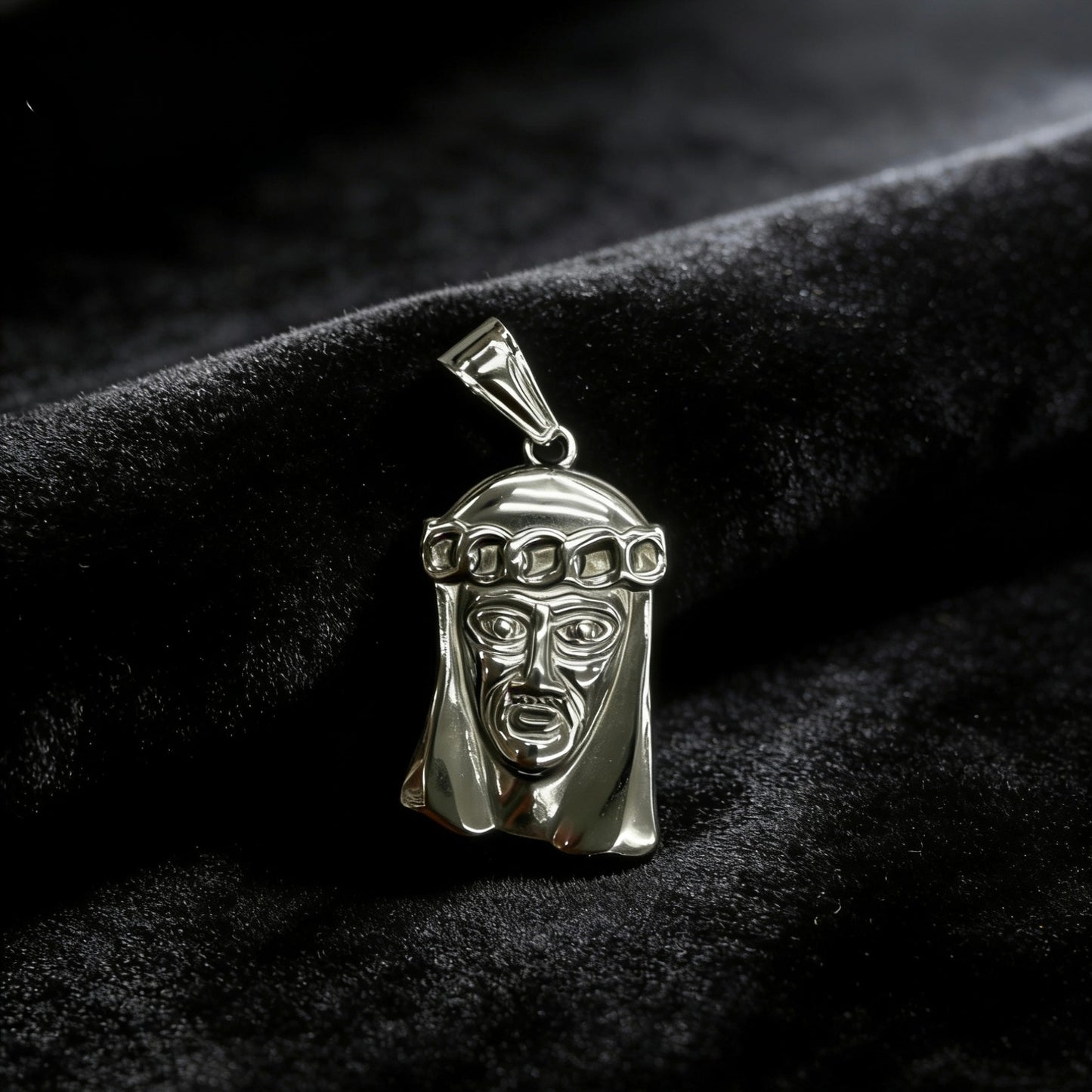 Men's Ethnic Style Quadrilateral Pendant Featuring Titanium Steel With PVD Coated Gold Plating And Artificial Pearl Inlay