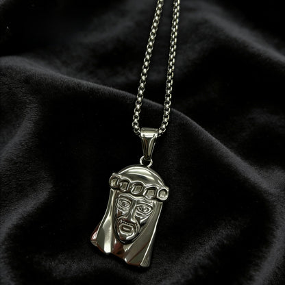 Men's Ethnic Style Quadrilateral Pendant Featuring Titanium Steel With PVD Coated Gold Plating And Artificial Pearl Inlay