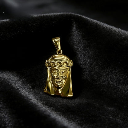 Men's Ethnic Style Quadrilateral Pendant Featuring Titanium Steel With PVD Coated Gold Plating And Artificial Pearl Inlay