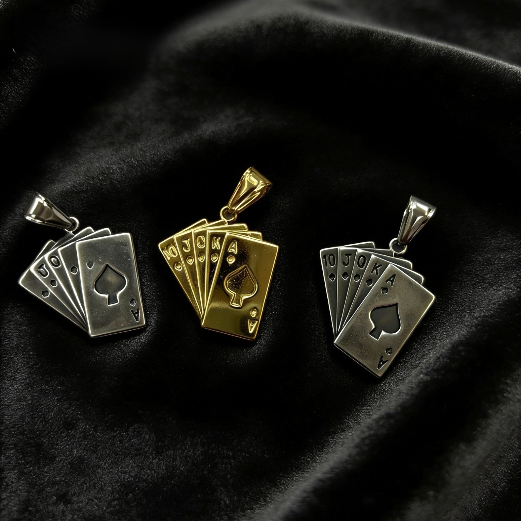 Vintage Style Men's Quadrilateral Pendant In Steel Color, Made Of Titanium Steel With PVD Coated Gold Plating Process