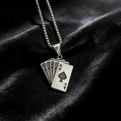 Vintage Style Men's Quadrilateral Pendant In Steel Color, Made Of Titanium Steel With PVD Coated Gold Plating Process
