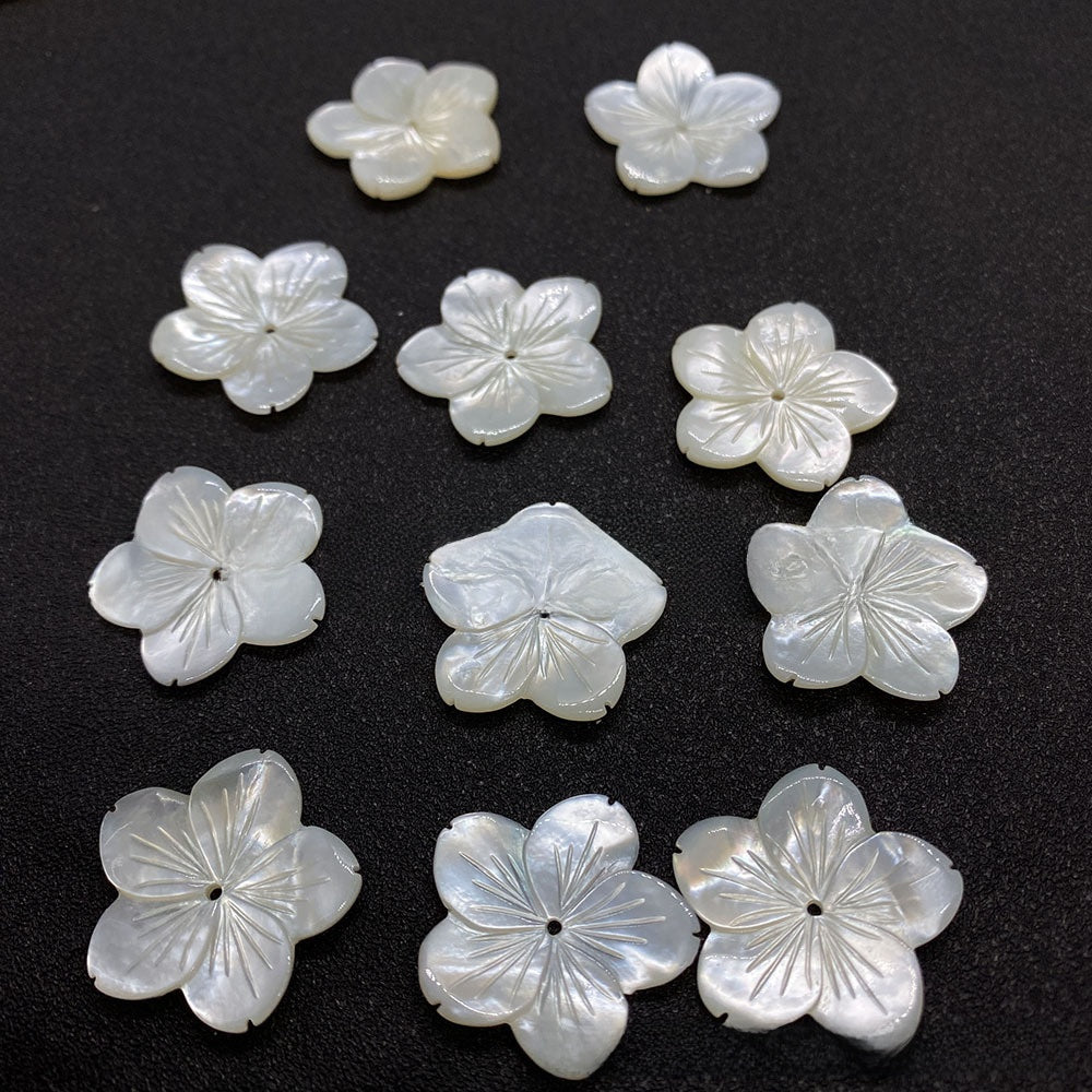 Petal Shell Beads With Carving Craft, Natural Material Featuring Marine Style Jewelry Accessories