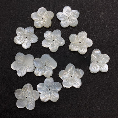 Petal Shell Beads With Carving Craft, Natural Material Featuring Marine Style Jewelry Accessories