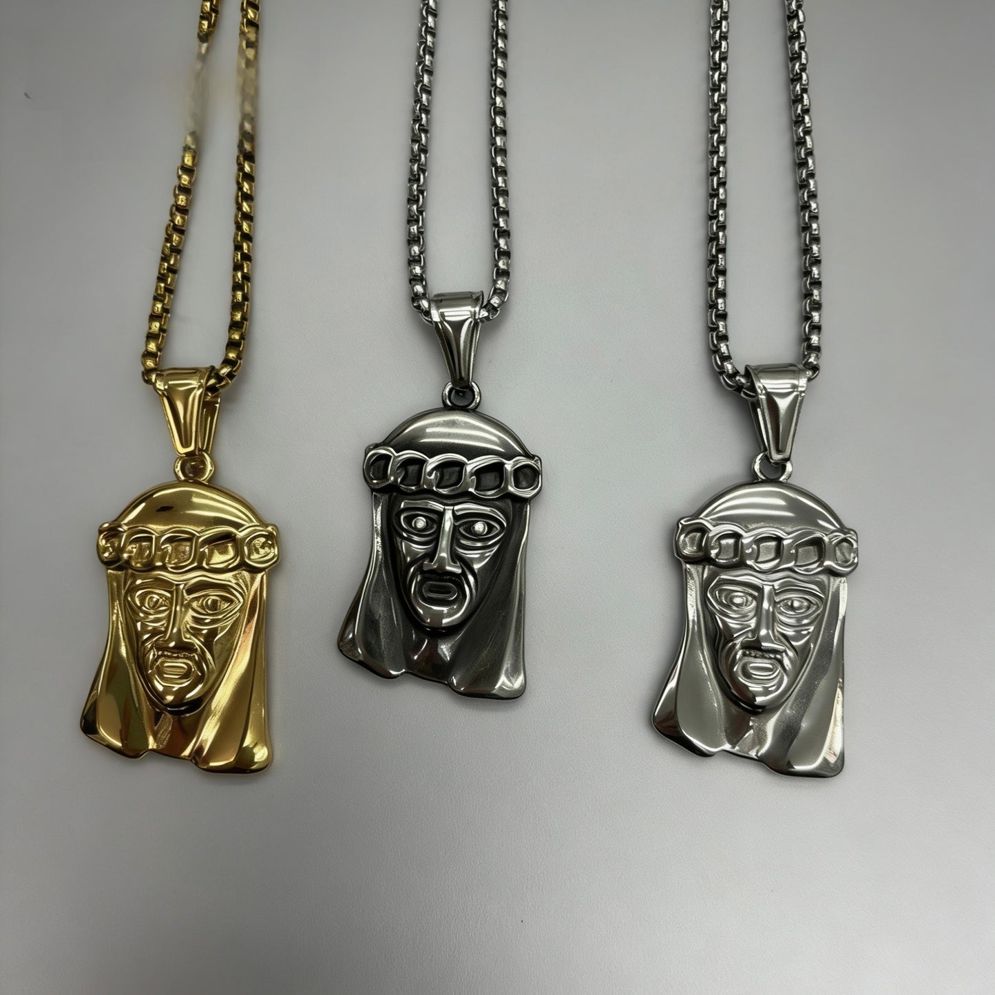 Men's Ethnic Style Quadrilateral Pendant Featuring Titanium Steel With PVD Coated Gold Plating And Artificial Pearl Inlay