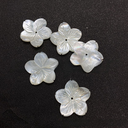 Petal Shell Beads With Carving Craft, Natural Material Featuring Marine Style Jewelry Accessories