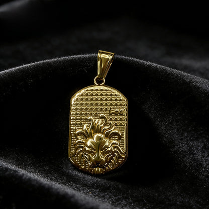 Men's Ethnic Style Quadrilateral Pendant Featuring PVD Coated Gold Plated Titanium Steel And Artificial Pearl Inlay