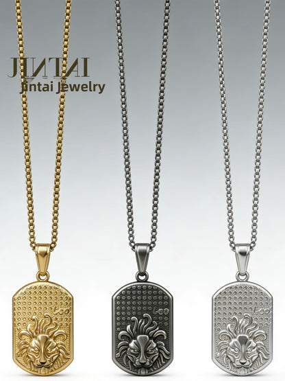 Men's Ethnic Style Quadrilateral Pendant Featuring PVD Coated Gold Plated Titanium Steel And Artificial Pearl Inlay