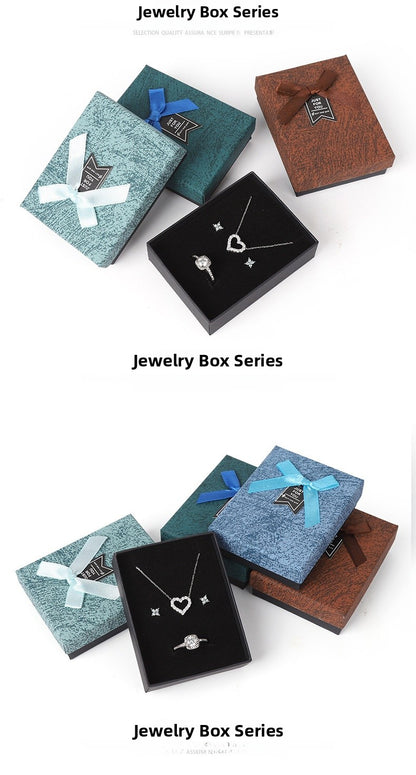 Bow Tie Jewelry Box Made Of Paper With Hot Stamping Craft, Available In Red For Elegant Jewelry Packaging