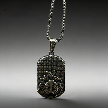 Men's Ethnic Style Quadrilateral Pendant Featuring PVD Coated Gold Plated Titanium Steel And Artificial Pearl Inlay