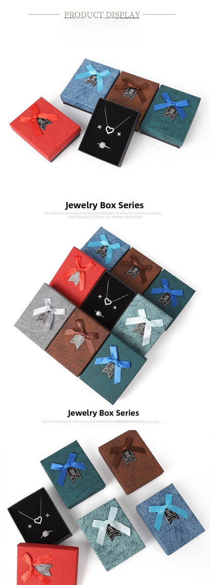 Bow Tie Jewelry Box Made Of Paper With Hot Stamping Craft, Available In Red For Elegant Jewelry Packaging