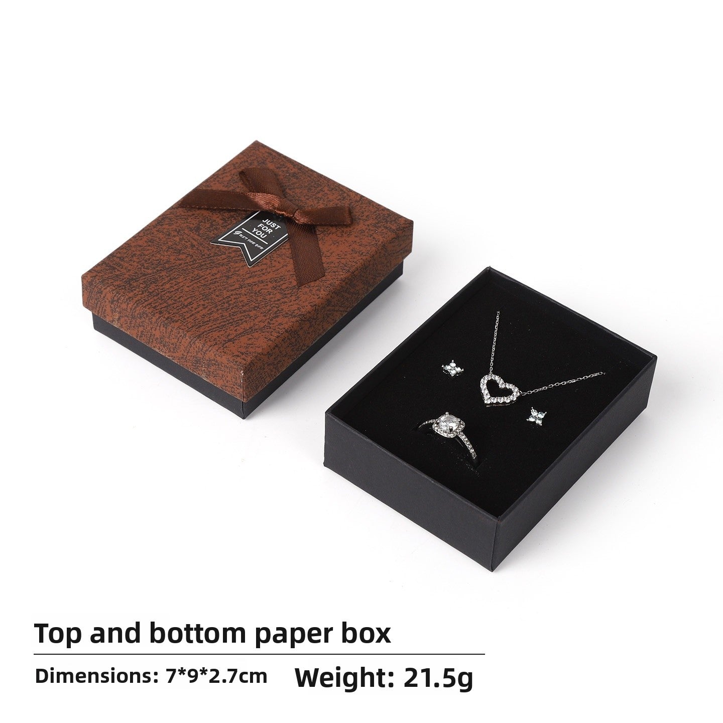 Bow Tie Jewelry Box Made Of Paper With Hot Stamping Craft, Available In Red For Elegant Jewelry Packaging