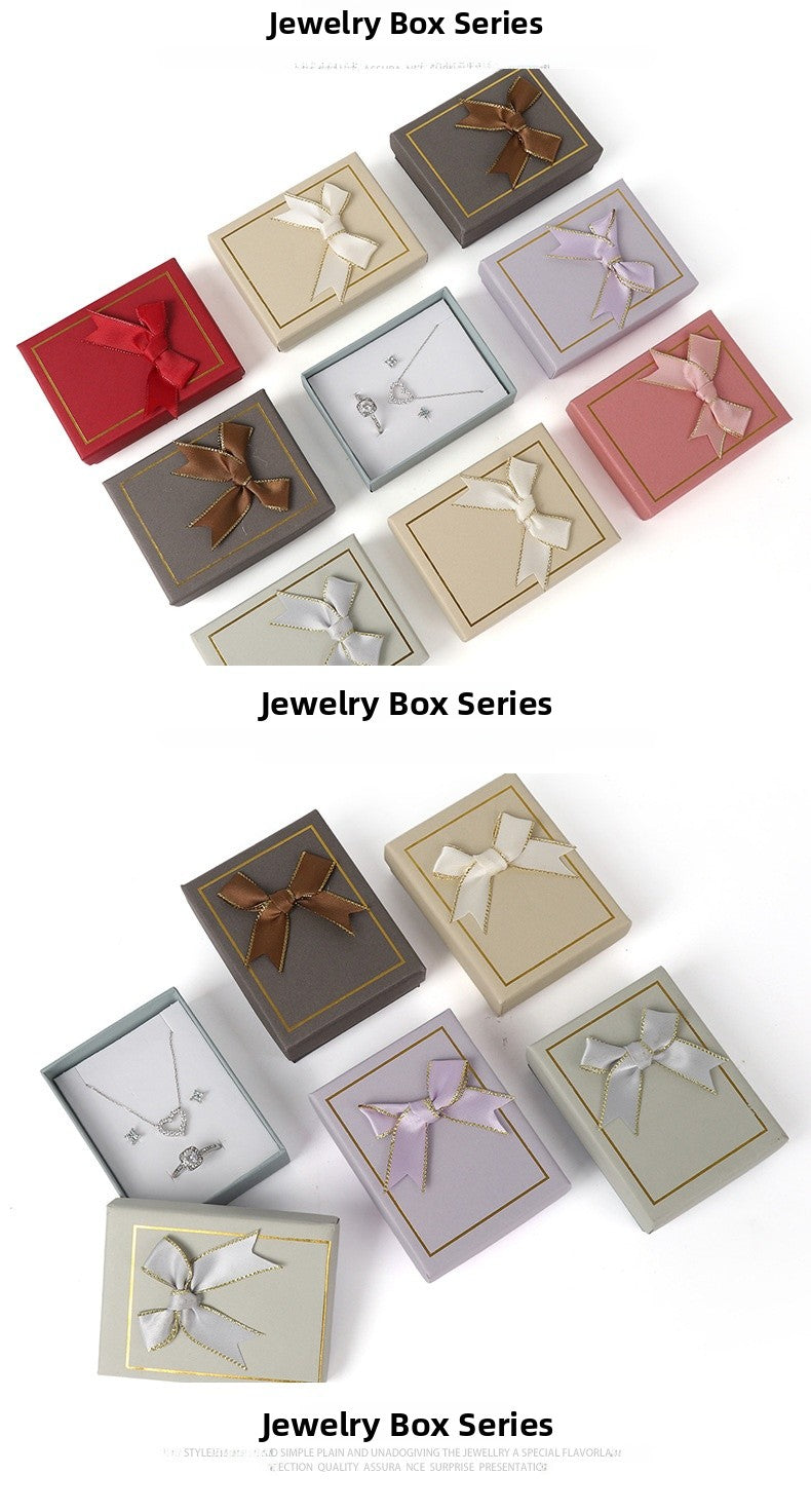 Bow Tie Jewelry Box Made Of Paper With Hot Stamping Craft, Available In Red For Elegant Jewelry Packaging
