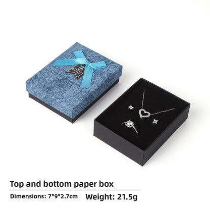 Bow Tie Jewelry Box Made Of Paper With Hot Stamping Craft, Available In Red For Elegant Jewelry Packaging