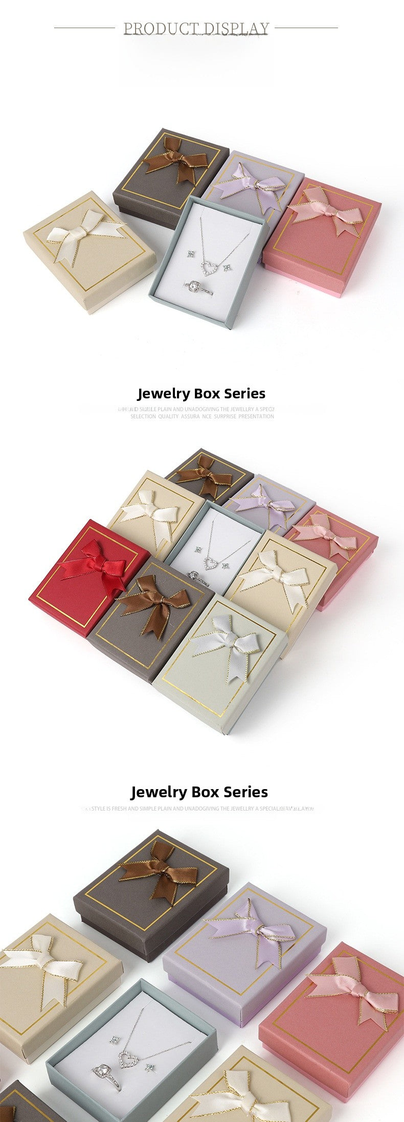 Bow Tie Jewelry Box Made Of Paper With Hot Stamping Craft, Available In Red For Elegant Jewelry Packaging