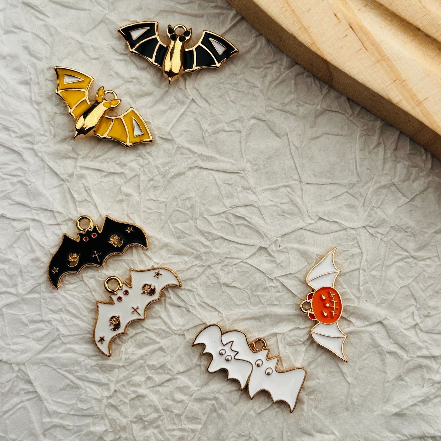 Electroplated Alloy Bat Pendant, Halloween Themed Jewelry Making Accessory