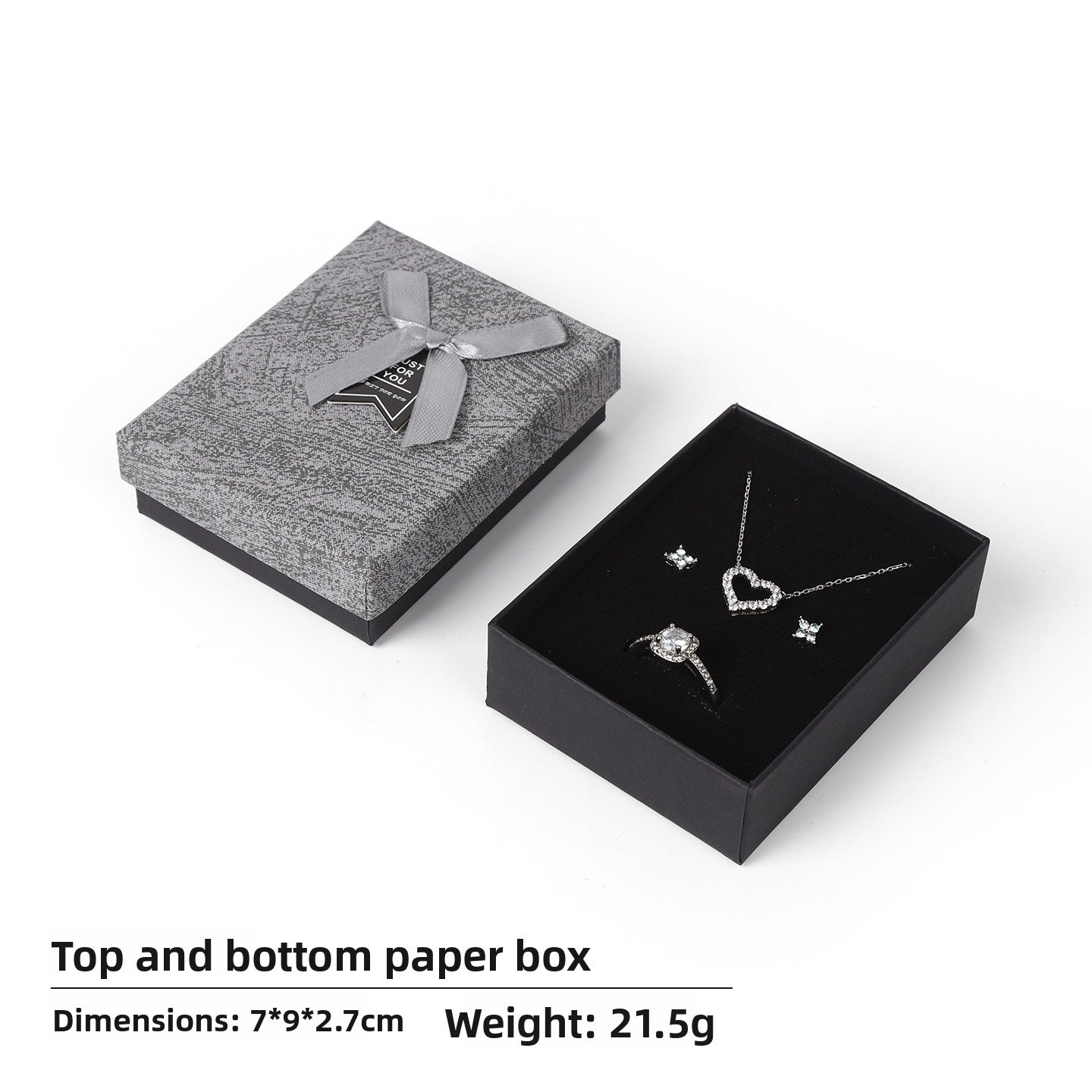 Bow Tie Jewelry Box Made Of Paper With Hot Stamping Craft, Available In Red For Elegant Jewelry Packaging