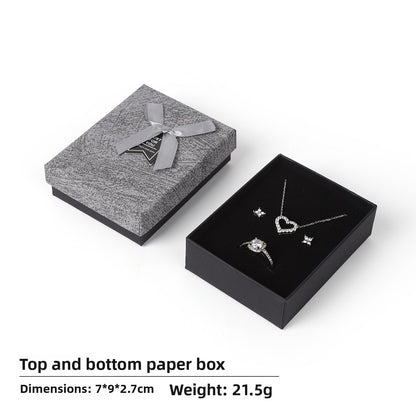 Bow Tie Jewelry Box Made Of Paper With Hot Stamping Craft, Available In Red For Elegant Jewelry Packaging