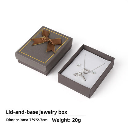 Bow Tie Jewelry Box Made Of Paper With Hot Stamping Craft, Available In Red For Elegant Jewelry Packaging