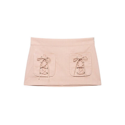 Streetwear Stripe Skirt In Polyester For Autumn Featuring Printing Craftsmanship