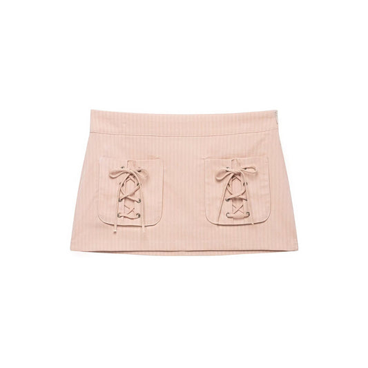 Streetwear Stripe Skirt In Polyester For Autumn Featuring Printing Craftsmanship