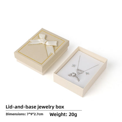 Bow Tie Jewelry Box Made Of Paper With Hot Stamping Craft, Available In Red For Elegant Jewelry Packaging