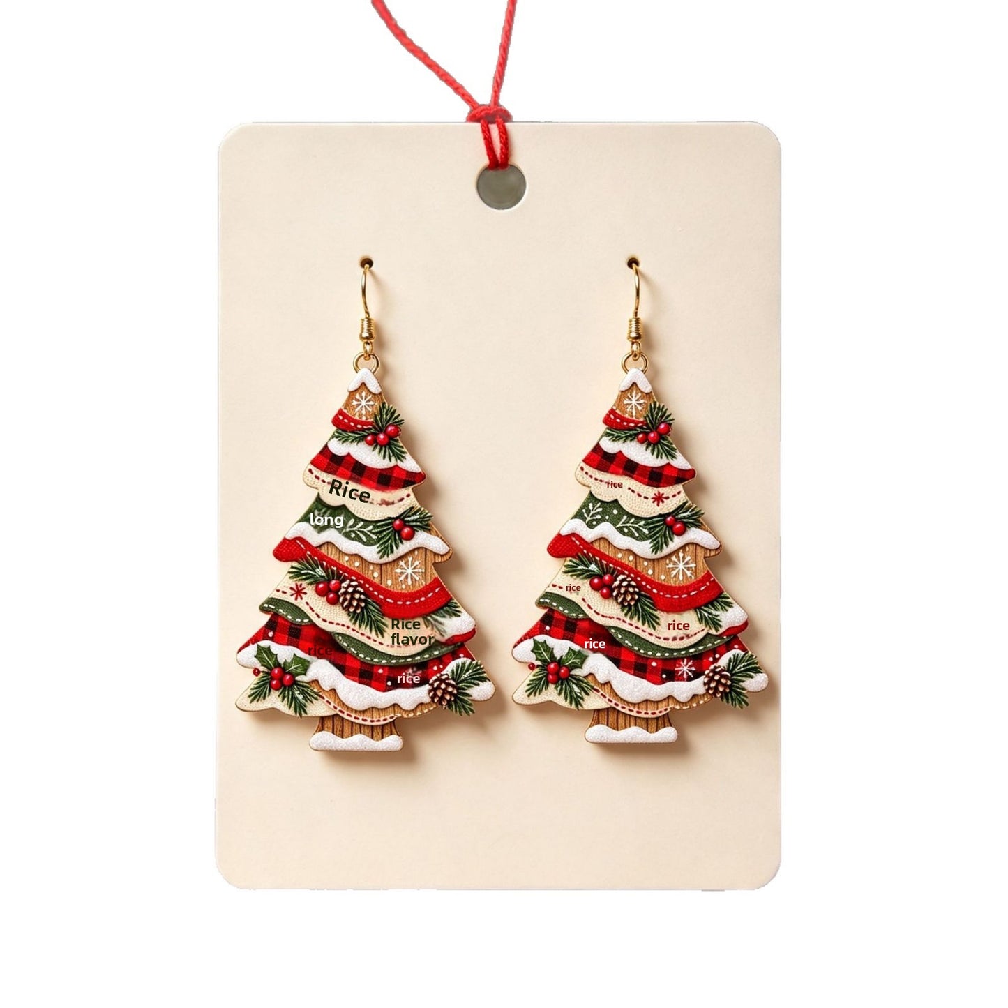 Christmas Tree Acrylic Earrings For Women With Iron Ear Pins In Colour