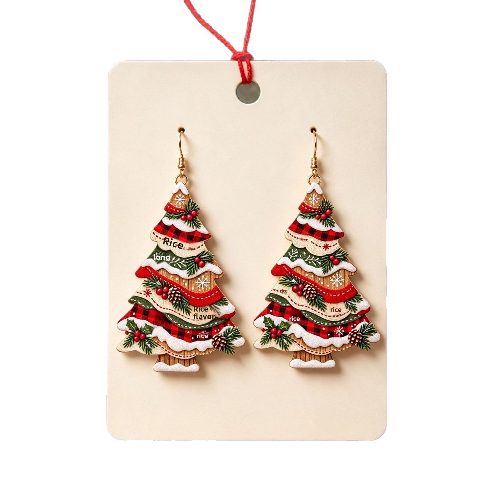 Christmas Tree Acrylic Earrings For Women With Iron Ear Pins In Colour