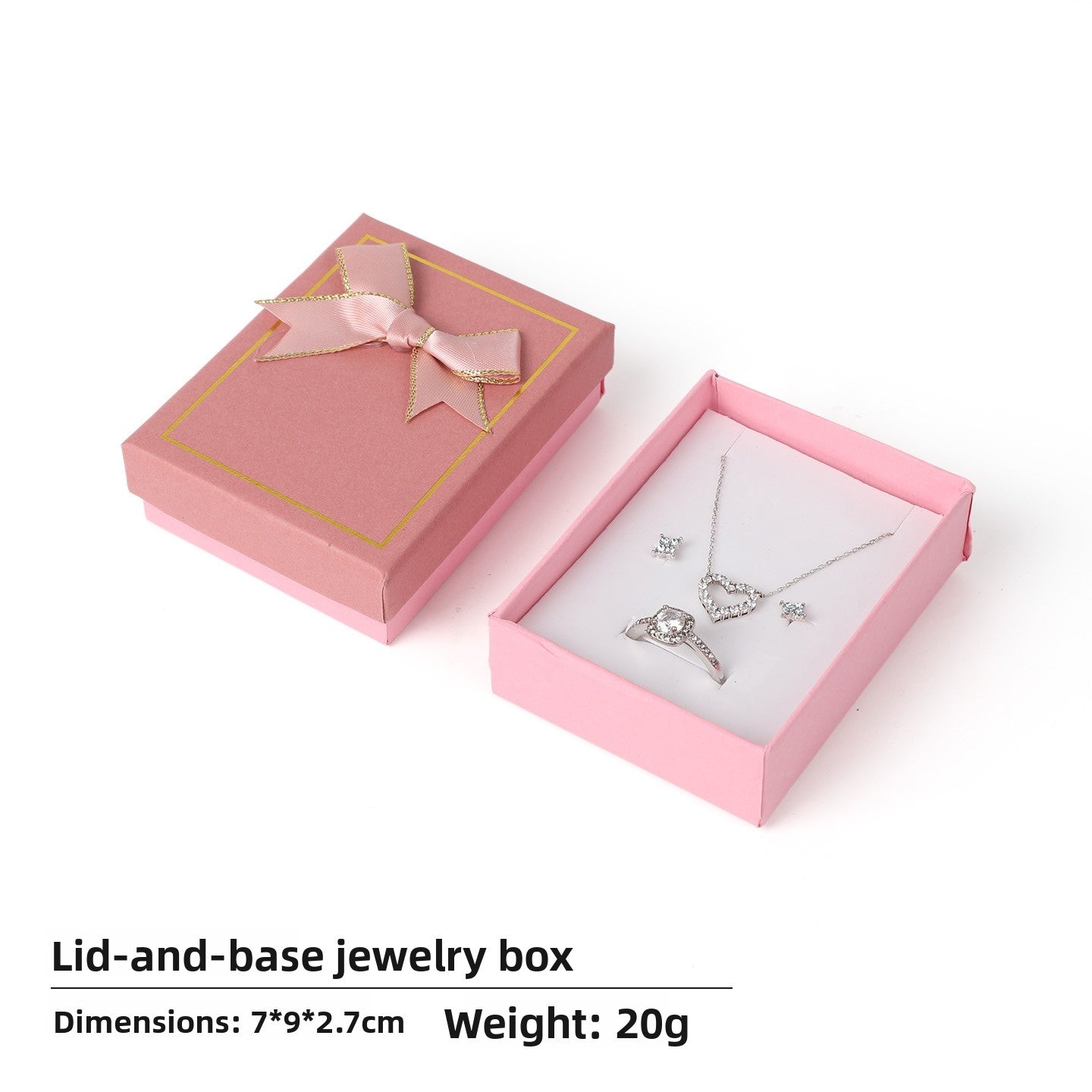 Bow Tie Jewelry Box Made Of Paper With Hot Stamping Craft, Available In Red For Elegant Jewelry Packaging