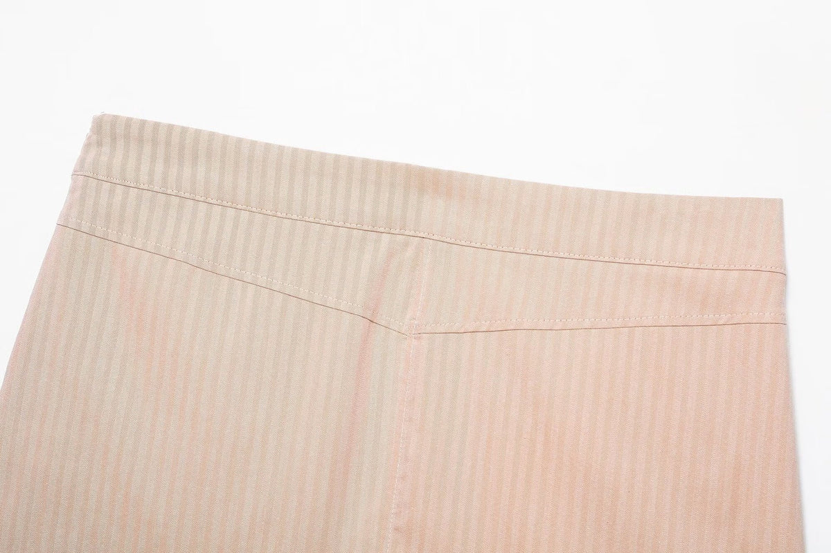 Streetwear Stripe Skirt In Polyester For Autumn Featuring Printing Craftsmanship