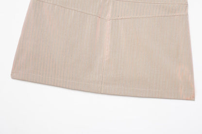 Streetwear Stripe Skirt In Polyester For Autumn Featuring Printing Craftsmanship