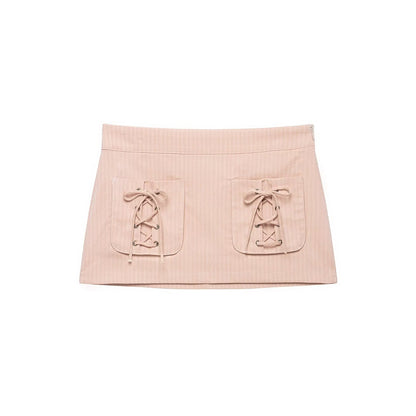 Streetwear Stripe Skirt In Polyester For Autumn Featuring Printing Craftsmanship