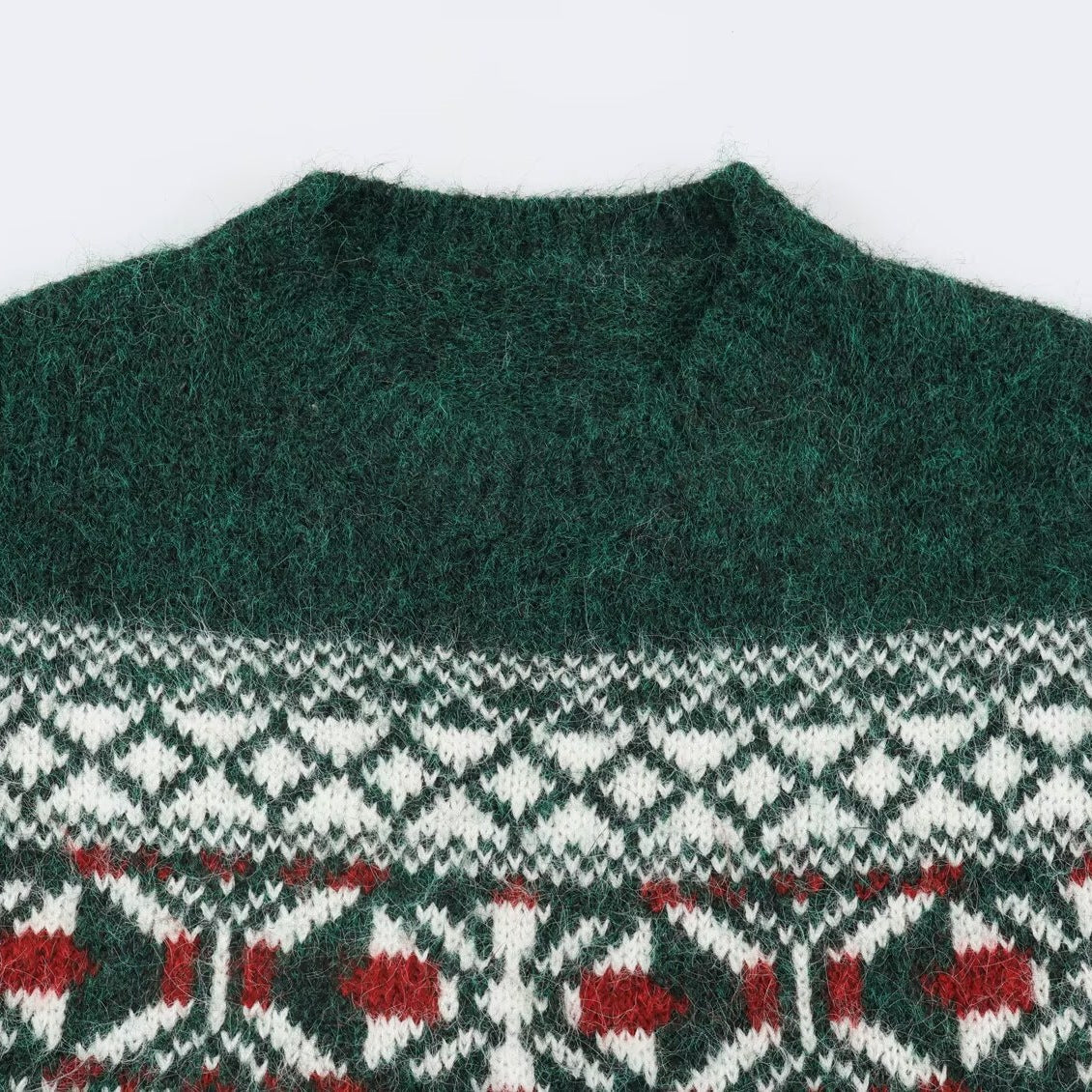 Color Block Christmas Knit Sweater With Long Sleeve Featuring Jacquard Craft And Pullover Design